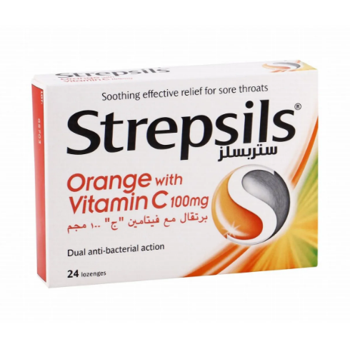 Screenshot 2023-10-28 003905 ستربسلز | برتقال مع فيتامين سي 100مج | 24 قرص