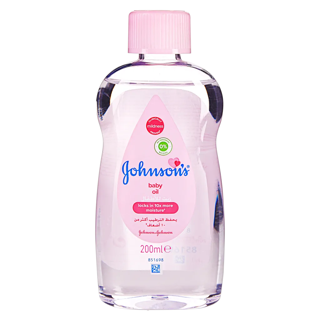 زيت جونسون للأطفال مرطب للبشرة والشعر | 200 مل زيت جونسون للأطفال 200 مل Johnson's Baby Oil
