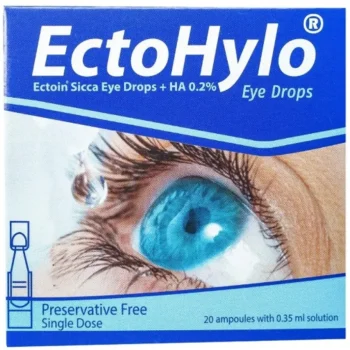 إكتوهيلو EctoHylo قطرة عين Ectoin مع Hyaluronic Acid 0.2% عبوة 20 أمبول