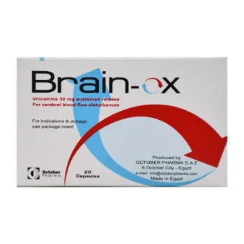 عبوة برين أوكس 30 مجم SR 20 كبسولة Vincamine من October Pharma