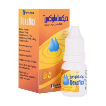 ديكسافلوكس قطرة عين 5 مل Dexaflox Ofloxacin Dexamethasone
