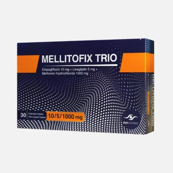 ميليتوفيكس تريو 10/5/1000 مجم Mellitofix Trio 30 قرص إيفا فارما