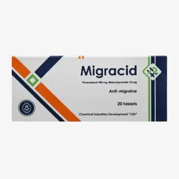 ميجراسيد 20 قرص Migracid – باراسيتامول 500 مجم وميتوكلوبراميد 10 مجم للصداع النصفي والغثيان