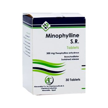 مينوفيللين اس ار 300 مجم 30 قرص Minophylline SR Theophylline
