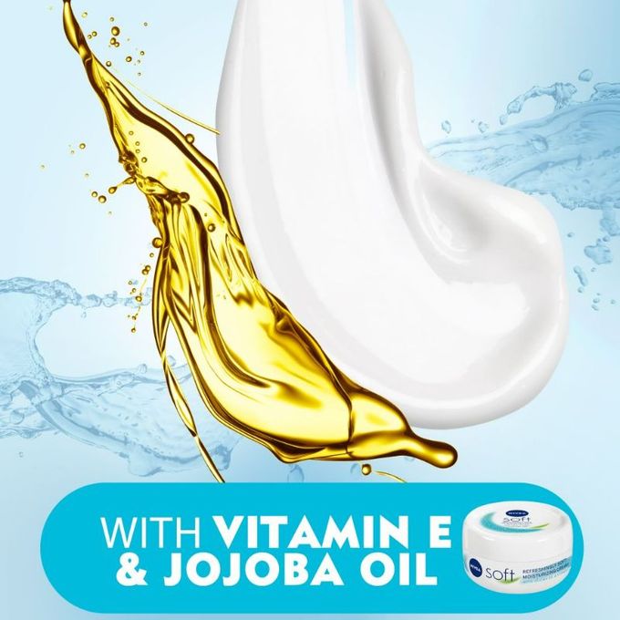 NIVEA Soft 100 ml Vitamin E & Jojoba Oil نيفيا سوفت كريم 100 مل بفيتامين E وزيت الجوجوبا