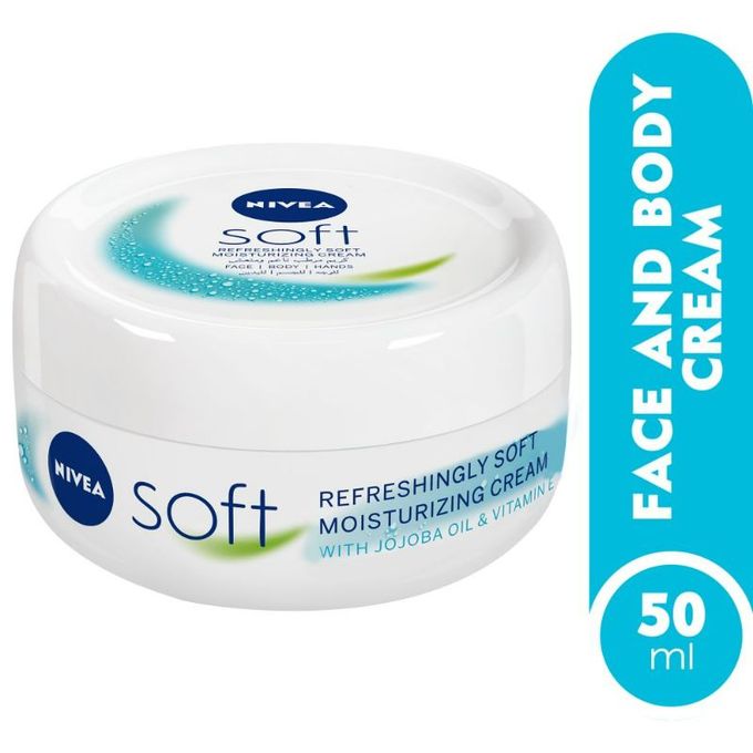 NIVEA Soft كريم مرطب 50 مل نيفيا سوفت كريم 50 مل NIVEA Soft كريم مرطب للوجه واليدين والجسم