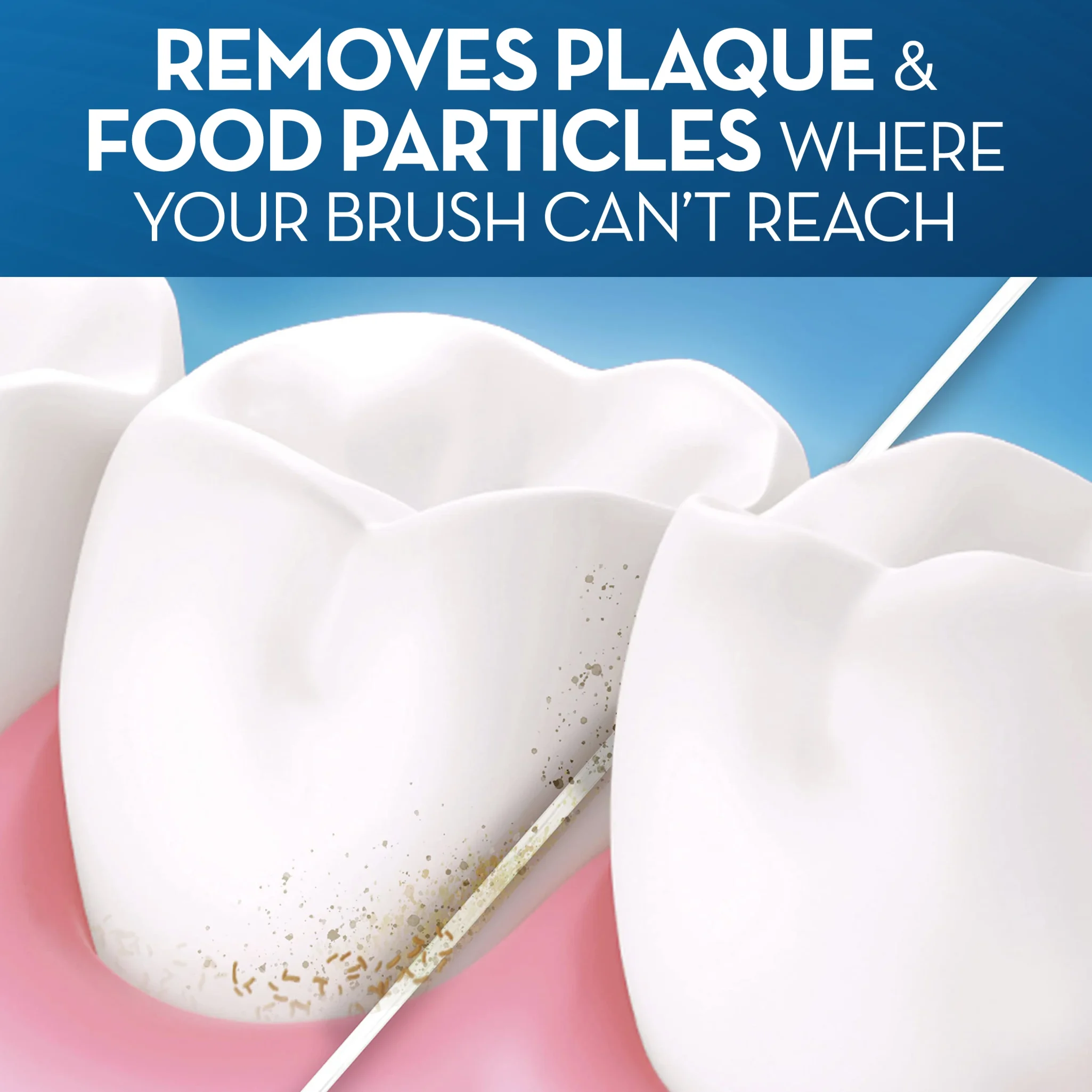 طريقة عمل Oral-B Essential Floss بين الأسنان اورال بي خيط اسنان اسنشال 50 متر لإزالة البلاك وبقايا الطعام بين الأسنان