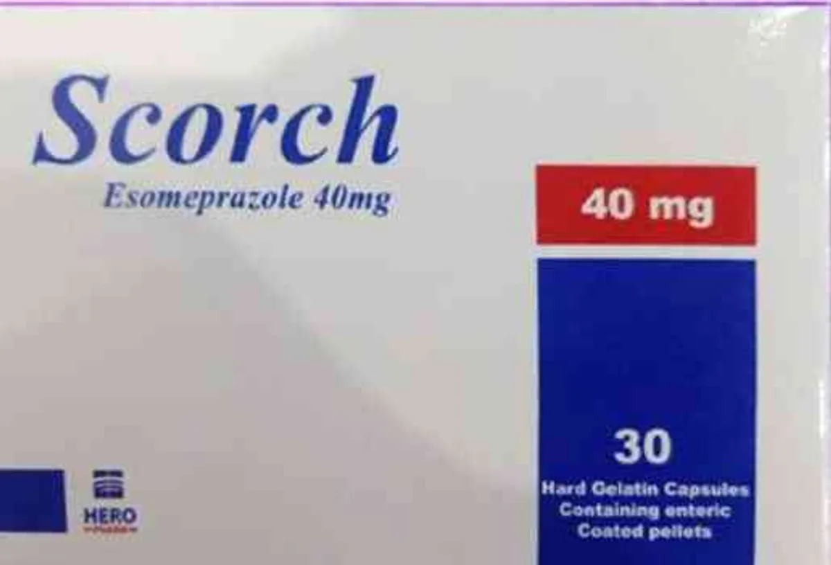سكورش 40 مجم 30 كبسولة Scorch سكورش 40 مجم Scorch 40 mg عبوة 30 كبسولة إيزوميبرازول Hero Pharm