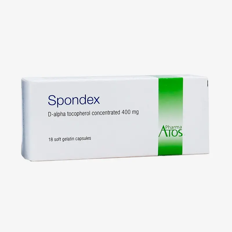 سبوندكس 400 مجم 30 كبسولة | Spondex السعر في مصر 2026 سبوندكس 400 مجم Spondex D-alpha tocopherol عبوة فيتامين هـ