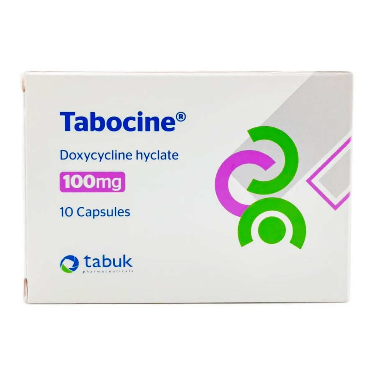عبوة تابوسين 100 مجم 10 كبسولات عبوة تابوسين 100 مجم 10 كبسولات دوكسيسيكلين Tabocine 100 mg