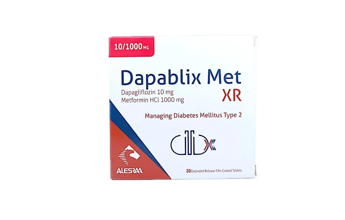 دابابليكس ميت 10/1000 مجم 30 قرص Dapablix met xr 10 mg/1000 mg 30 ext. rel. f.c.tabs دابابليكس ميت 10/1000 مجم
