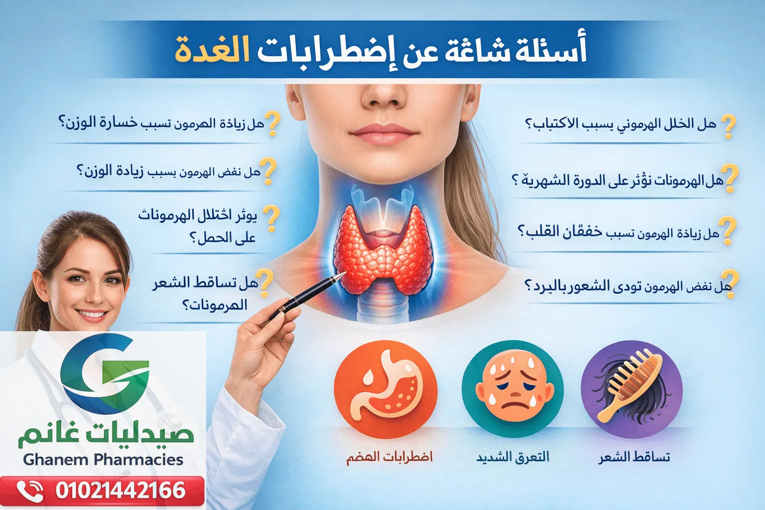 امراض الغده الدرقيه الاعراض الاسباب وطرق العلاج الحديثه