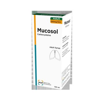 ميوكوسول شراب للكبار 250 مجم/5 مل 120 مل – عبوة Mucosol Carbocysteine