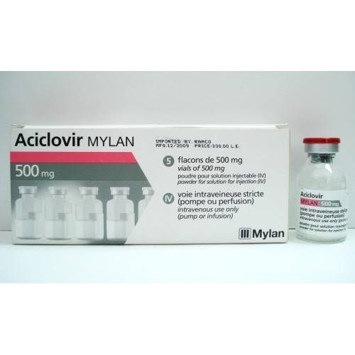اسيكلوفير ميلان 500 مجم 5 فيال اسيكلوفير ميلان 500 مجم 5 فيال Aciclovir Mylan 500 mg