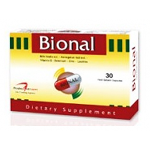 بيونال كبسول | دعم صحة الكبد Bional ( Silymarin + Astragalus Root Extract + Zinc + Selenium + Vit C + Lecithin Powder )