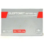 جليبتوميت سيتاجليبتين 50 مجم ميتفورمين 1000 مجم 30 قرص | Gleptomet 50/1000 علبة جليبتوميت سيتاجليبتين 50 مجم وميتفورمين 1000 مجم 30 قرص