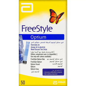 فري ستايل أوبتيوم شرائط سكر 50 شريط FreeStyle Optium Abbott