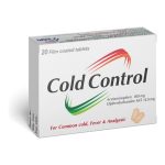 كولد كونترول 20 قرص باراسيتامول وديفينهيدرامين | Cold Control عبوة كولد كونترول 20 قرص مغلف أسيتامينوفين 500 مجم وديفينهيدرامين هيدروكلوريد 12.5 مجم من المجموعة المصرية للصناعات الدوائية
