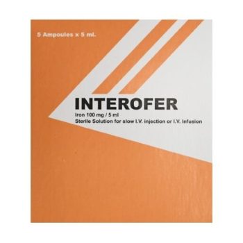 انتروفير 100 مجم 5 مل 5 أمبول Interofer Iron Sucrose