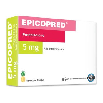 علبة ابيكوبرد بريدنيزولون 5 مجم 30 قرصًا قابلًا للذوبان في الفم من إيبيكو Epicopred